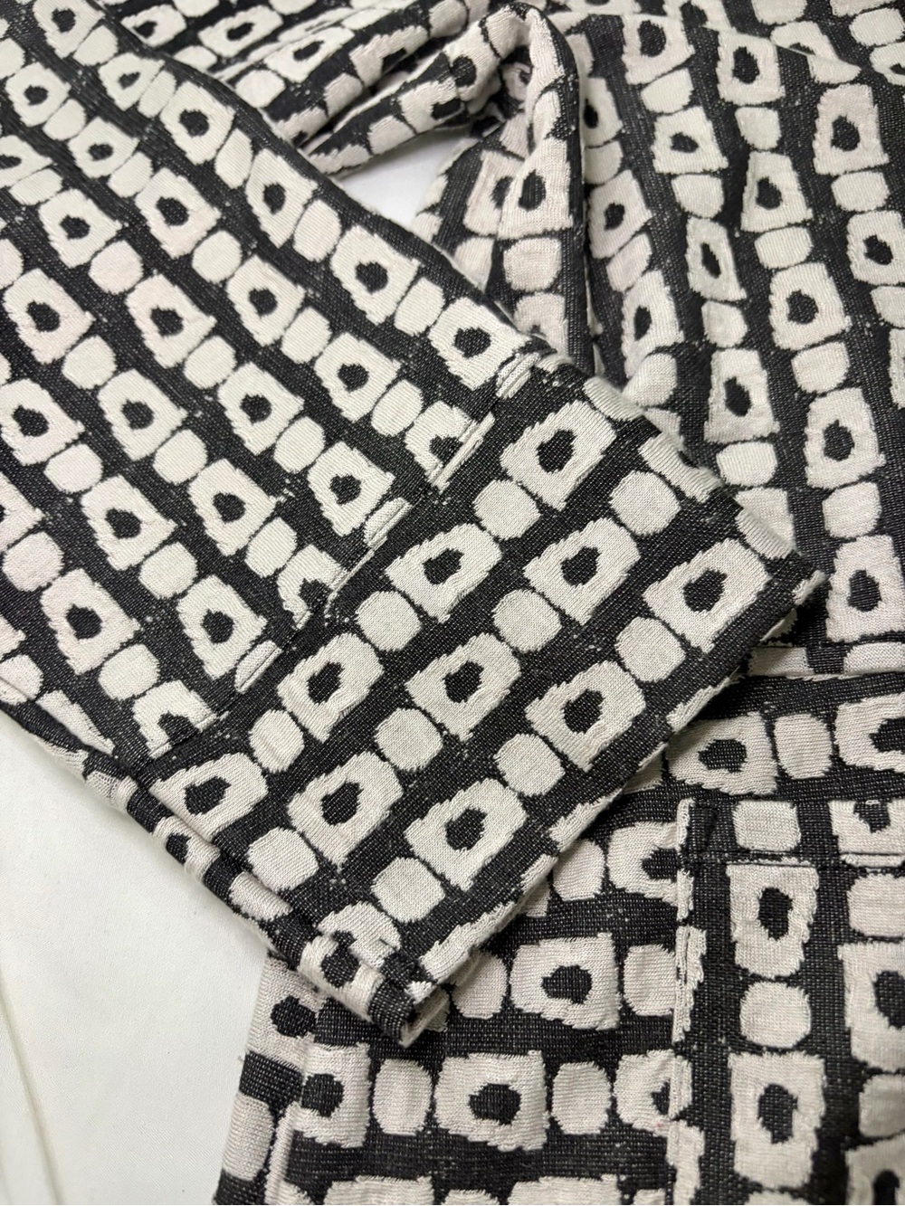 Habitat Lagenlook Black & White Geometric Print Lightweight Blazer Jacket XL - Picture 8 of 15